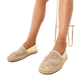 Openwork Espadrilles på platformen gylden