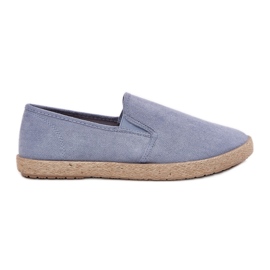 Espadrilles mænds sneakers med Eco Suede Blue blå