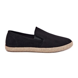 Espadrilles mænds sneakers med Eco Suede Black sort
