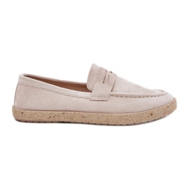 Mænds loafers med beige fletning