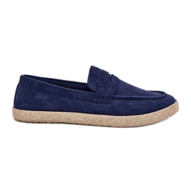 Mænds loafers med flettet marineblå blå