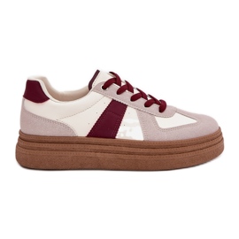 Kvinders sneakers på Bourgogne platform rød