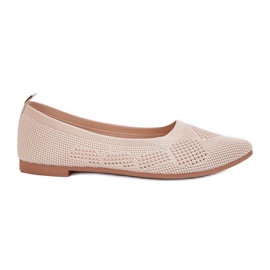 Kvinders materiale ballerinas beige