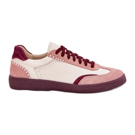 Kvinders læder sneakers zazoo n1202 pink lyserød