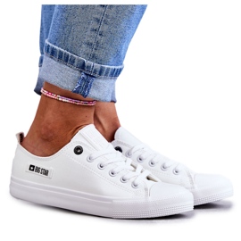 Lave lædersneakers til kvinder Big Star KK274010 Hvid