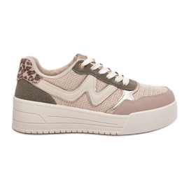 Kvinders sneakers på platformen leopard beige