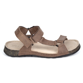 Olivier Mænds lædersandaler Wasak 0243W Khaki beige