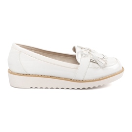 Seastar Hvide lakerede loafers med en bue