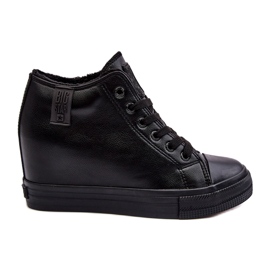 Kvinders sneakers på en Wedge Eco-læder Big Star MM274001 Sort