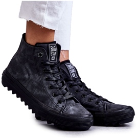Big Star Kvinders store stjerne isoleret sort GG274069 sneakers grå