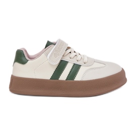 Boto Børns sneakers på den beige-grønne platform Sopiaella