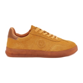 Kvinders ruskind sneakers Big Star RR274846 Hi-Polish Yellow System gul