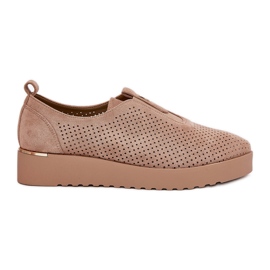 EVento Kvinders sko på platform med Eco Suede Dark Beige Aviara