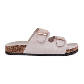 Boto Kvinders flip flops med gyldne klemmer og grå lunersting