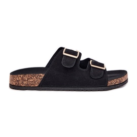 Boto Kvinders flip flops med gyldne klemmer og sort lunersting