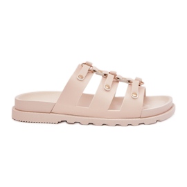Boto Kvinders flip flops med striber lys beige pasiriela