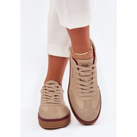 Women's Leather Sneakers Big Star af Daniel Lopez SS2D4007 Beige