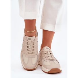 Women's Leather Sports Shoes Sneakers Big Star af Daniel Lopez SS2D4043 Beige