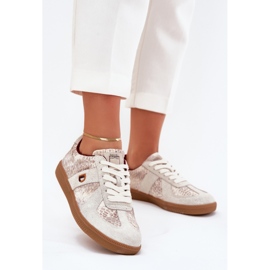 Kvinders sneakers Big Star af Daniel Lopez SS2D4032 Animal Beige mønster