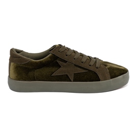 Seastar Mørkegrønne kvindes sneakers med en stjerne