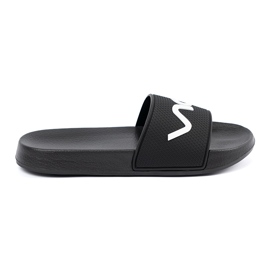 Shelvt Sort flip -flops med inskriptionen