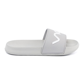 Shelvt Lysegrå flip -flops med inskriptionen