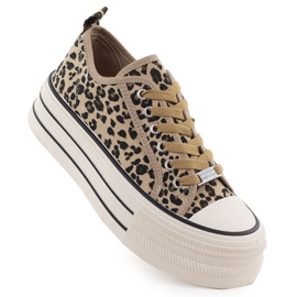News Lav sneakers på en leopardplatform beige nyheder 9157