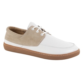Kvinders moccasins barfodet blonder -up wasak 0797W polsk læderfodtøj hvid