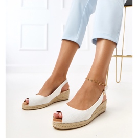 Hvide Espadrile Sandaler på Nevarek Wedge