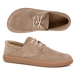 Olivier Women's Moccasins Barefoot 0797W - Polish Lace -UP -lædersko beige