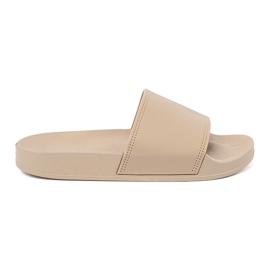 Shelvt Beige Beach Beach Flip Flops