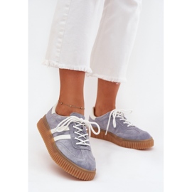 Boto Kvinders ruskind sneakers på den blå venera -platform