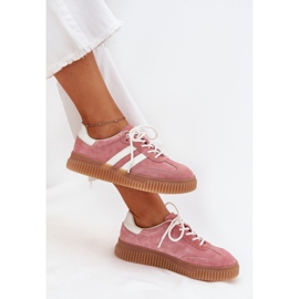 Boto Kvinders ruskind sneakers på platformen lyserød venera
