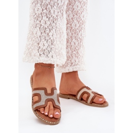 Boto Vereya flad -hælede kvinders flade flip flops brun