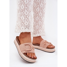 Boto Kvinders flip flops på platformen med en ornament pink daphira lyserød