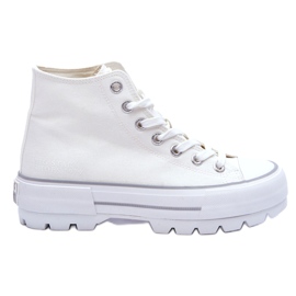 Kvinders sneakers på Big Star LL274156 White Platform hvid