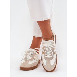 Boto Lavt læder Kvinders hvide og gyldne sneakers Ismina