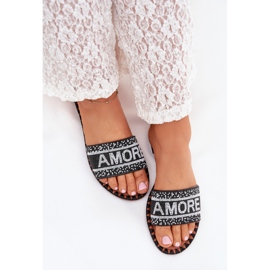Boto Flat -Hælet kvinders flip flops med Avelina Avelina Decoration sort