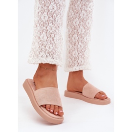 Boto Kvinders flip flops på platformen med Eco Suede Dirty Rose Jorina lyserød