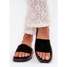 Boto Kvinders hjemmesko på platformen med Eco Suede Black Jorina sort