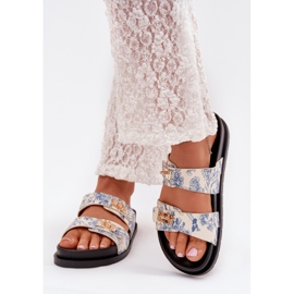 Boto Patrouched Women's Flip Flops på platform Blue Sorina blå