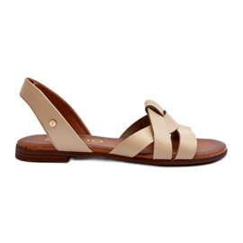 Zazoo 40185 Komfortable Slip-On-sandaler i læder, beige