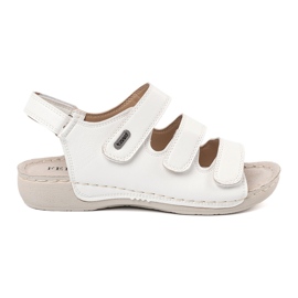 Shelvt Hvide velcro -sandaler med en profileret indsats
