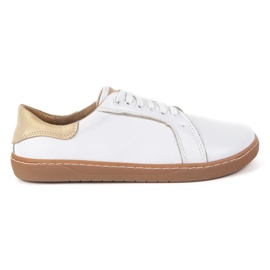 Olivier White Women's Leather Leather Sneakers Barfoot Aura | Klassiske minimalistiske sko, nul dråbe hvid