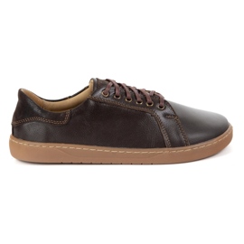 Olivier Aura: Brown Women's Minimalist Leather Shoes Barfoot sneakers med nul dråbe brun