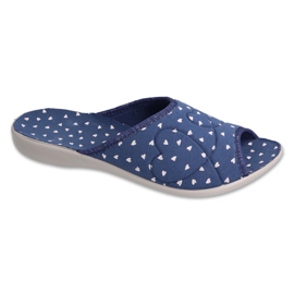 Befado Kvinders hjemmesko Navy Blue PU 254D153 i hjerter blå