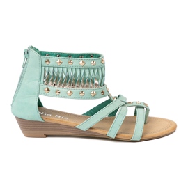 Shelvt Turkis sandaler med boho studs