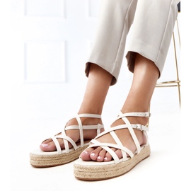 Beige Espadrile Sandaler på Verata -platformen