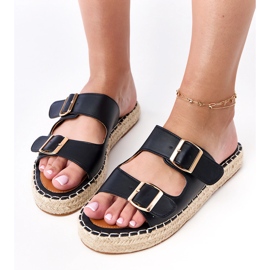 Sorte Espadrilles med Kasina spænder