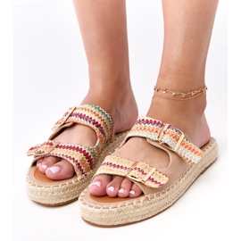 Multicolored hæklet espadriller med kasina spænder flerfarvet